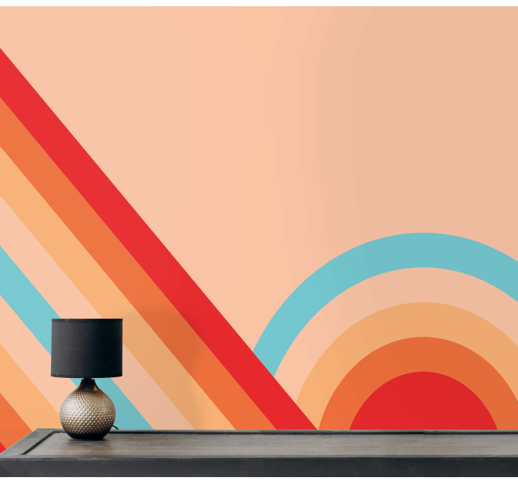 Fototapet texturat cu modele geometrice retro - TenStickers