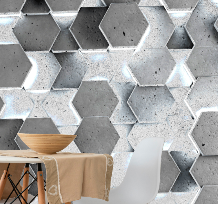Fototapet texturat model beton hexagonal - TenStickers