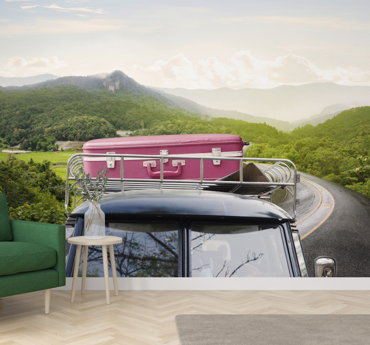 Fototapet vehicule aventură valiză de epocă - TenStickers