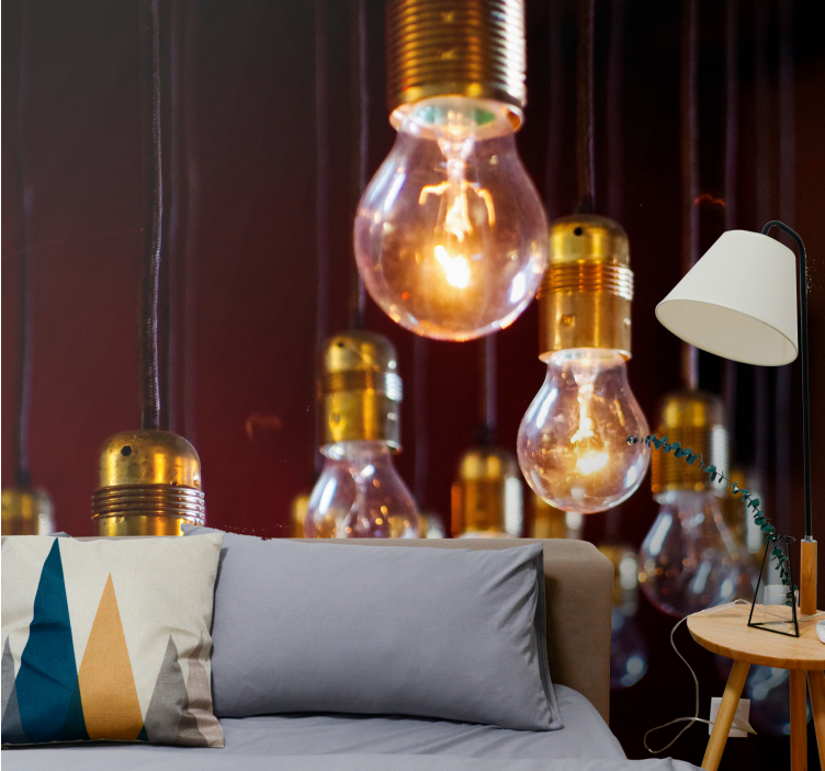 Fototapet vehicule cu grup de becuri edison - TenStickers