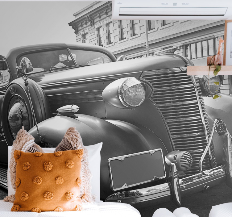Fototapet vehicule expunere de mașini clasice - TenStickers