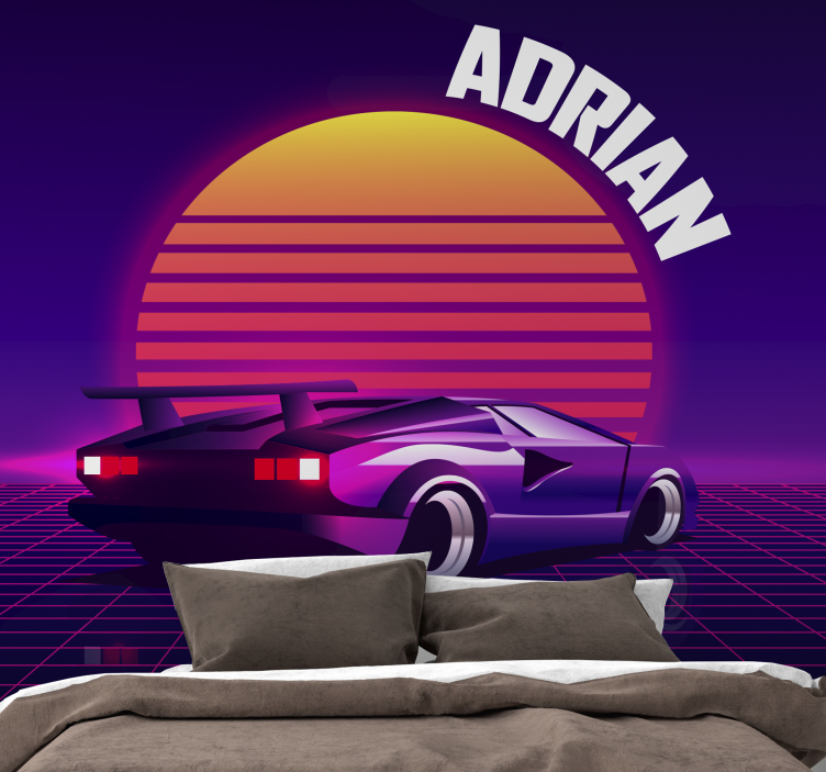 Fototapet vehicule mașină de curse retro - TenStickers