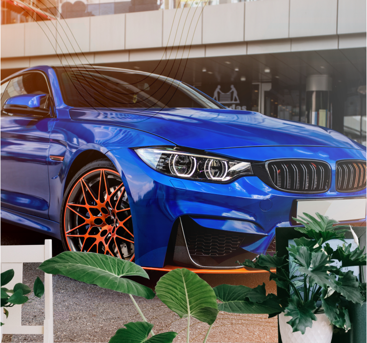 Fototapet vehicule mașină sportivă albastră - TenStickers