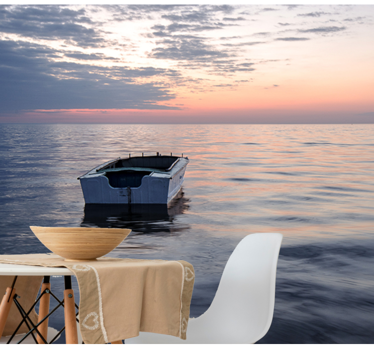 Mural solitar cu barca cu lac - TenStickers