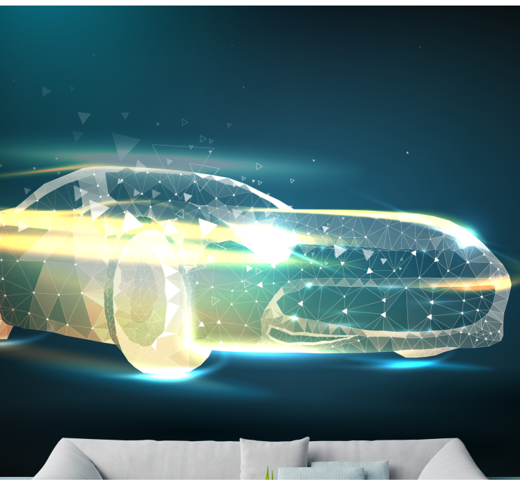 Murală de perete pentru vehicul metalic și monocrom - TenStickers