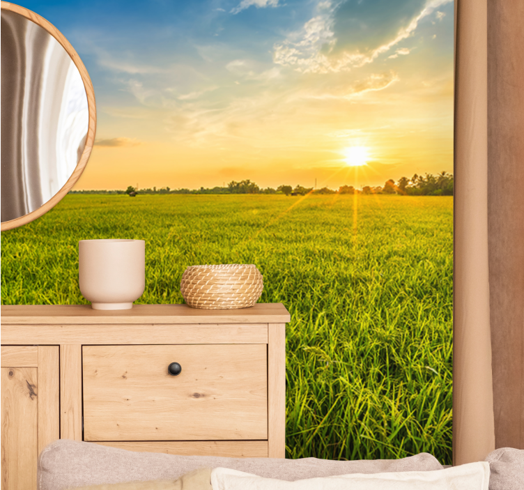 Mural de iarbă câmp de iarbă natură estetică - TenStickers