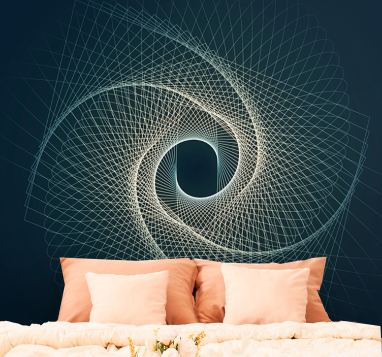 Linii abstracte pe fototapetmurale în căsătorie în spirală - TenStickers