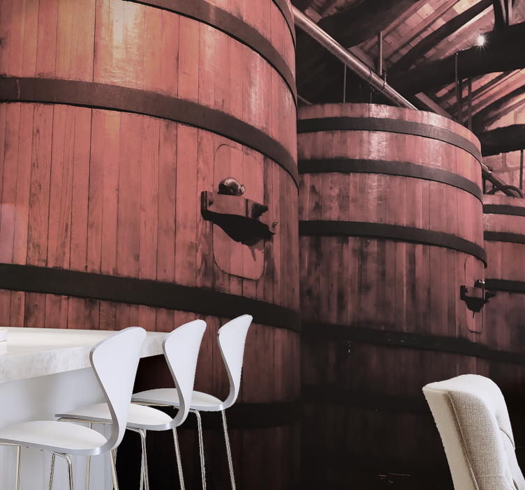 Mare vechi butoaie de vin vechi mural de perete - TenStickers