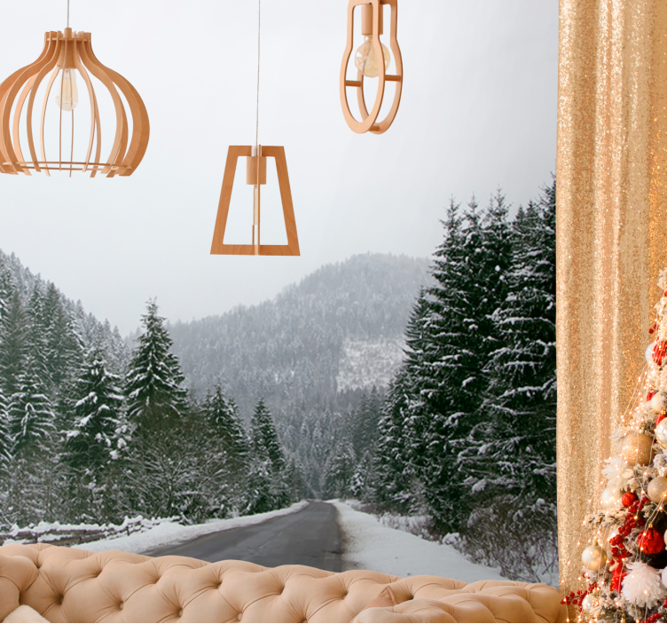 Muntele fototapet peisaj montan Înghețat - TenStickers