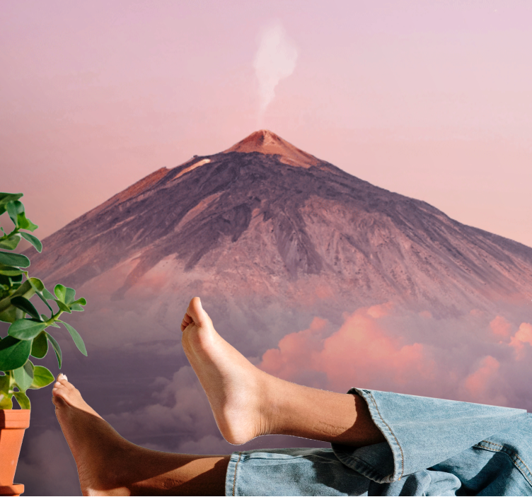 Muntele fototapet vârful vulcanului pufos - TenStickers