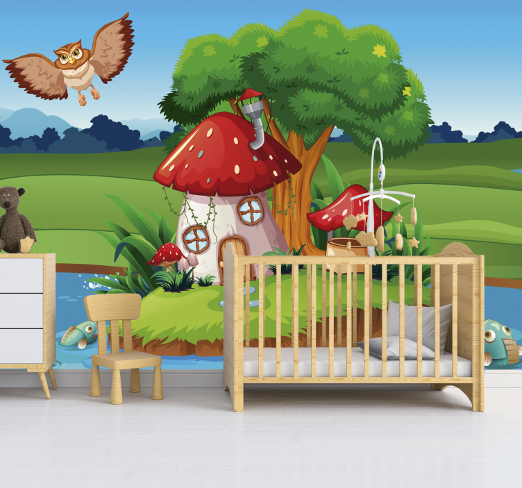 Mura owl's home nursery mural - TenStickers
