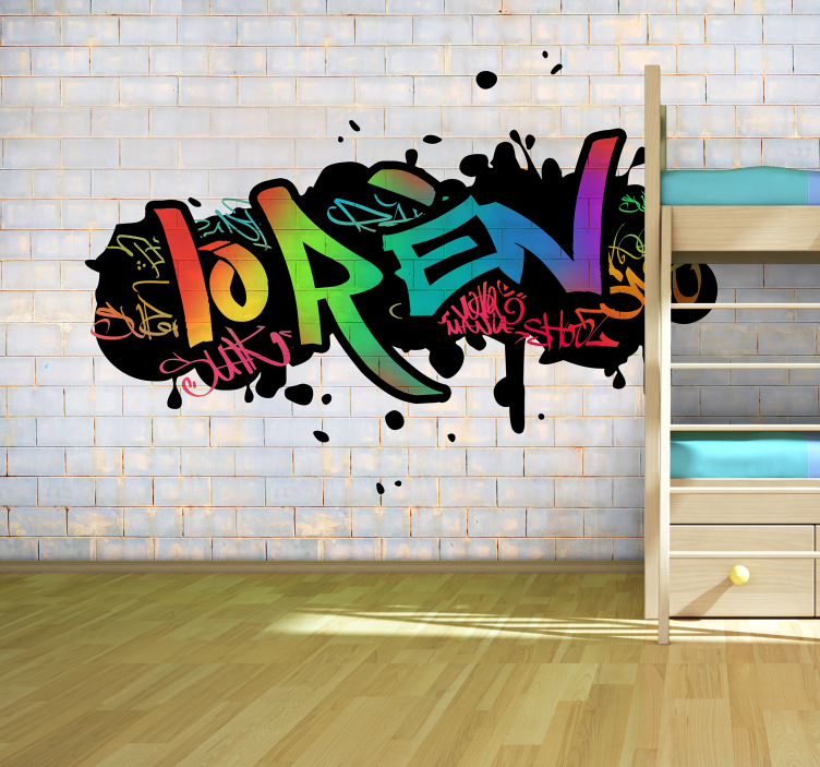 Nume personalizat de culoare graffiti mural mural - TenStickers