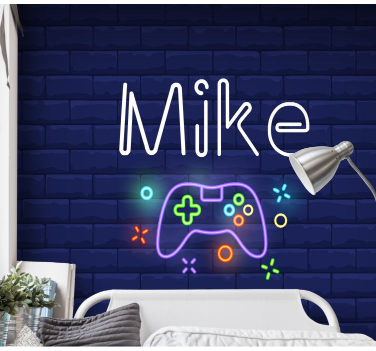Mural personalizat de perete cu nume personalizat pentru playstat - TenStickers