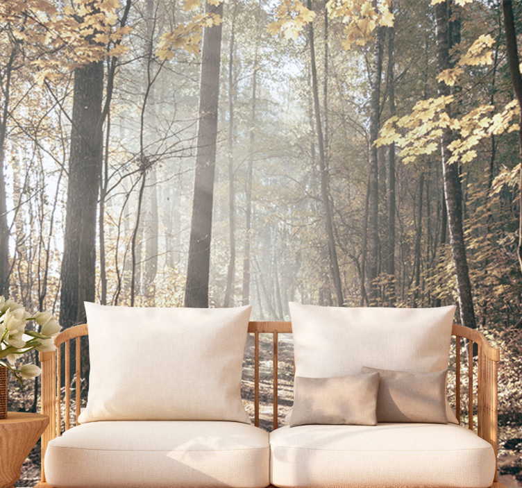 Păduri fototapet calea liniștită de toamnă - TenStickers