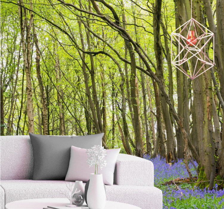 Păduri fototapet copaci verzi vibranți - TenStickers