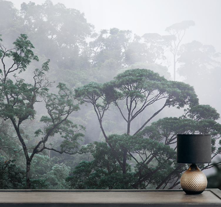 Păduri fototapet peisaj de pădure ceață - TenStickers