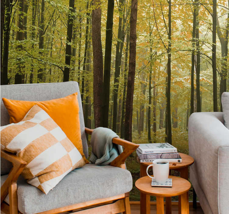 Păduri fototapet peisaj de toamnă în pădure - TenStickers