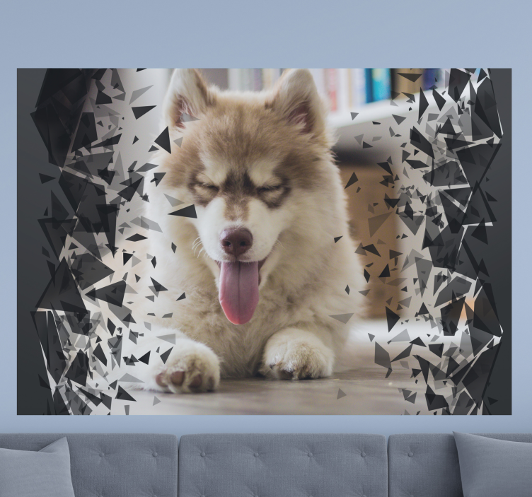 Perete rupt și fototapetpersonalizată 3d pentru animale - TenStickers