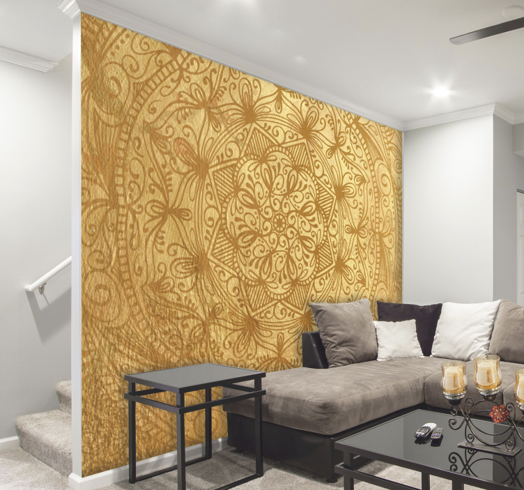 Uimitoare mandala aurie fotomurală - TenStickers