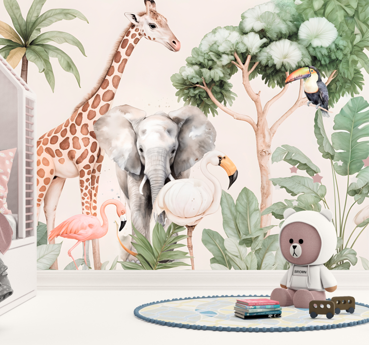 Picturi murale cu alte animale peisaj de savană - TenStickers