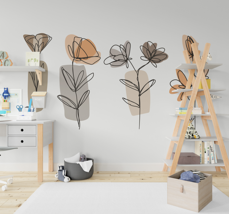 Picturi murale de flori stil minimalist - TenStickers