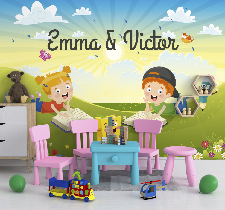 Pictură personalizată pentru copii de lectură personalizată - TenStickers