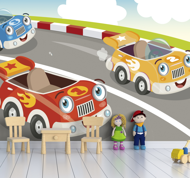 Picturi murale disney grand prix world cars pentru copii - TenStickers