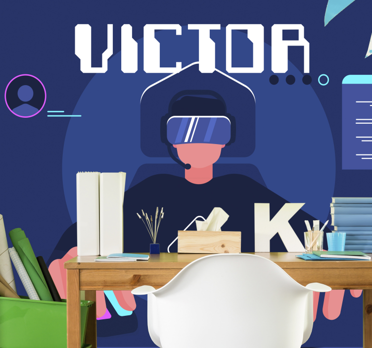 Murală personalizată de băiat gamer - TenStickers