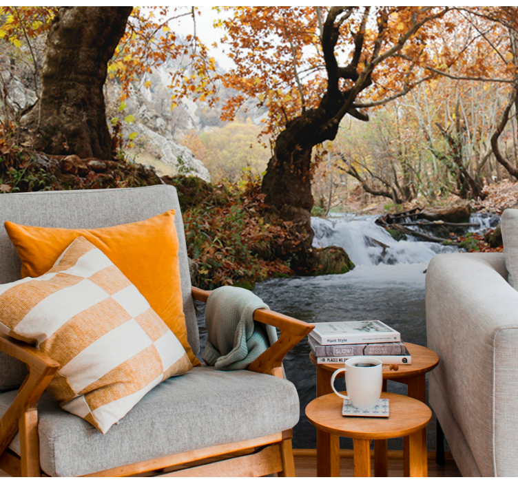 Râu toamnă peisaj natură murală de perete - TenStickers