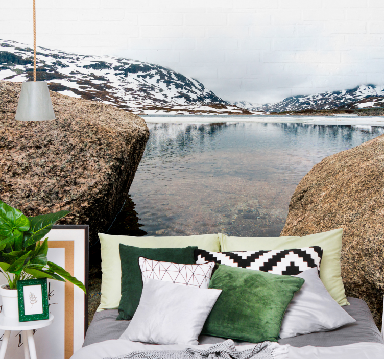 Murală pentru râuri și lacuri de munte din norvegia - TenStickers