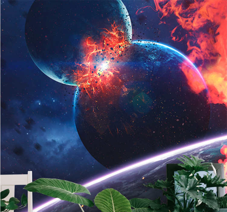 Spațiul fototapet coliziune cosmică explozivă - TenStickers
