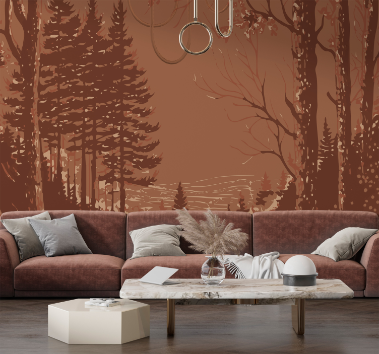 Tapet de parete terracotta design abstract al naturii - TenStickers