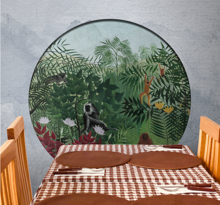 Tapet junglă peisaj vibrant de junglă - TenStickers