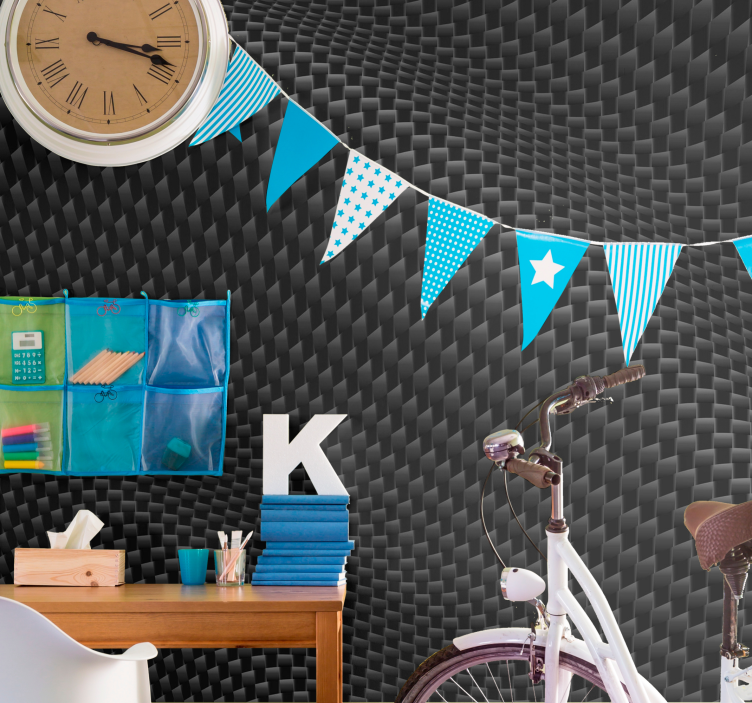 Fototapet 3d din fibra de carbon - TenStickers