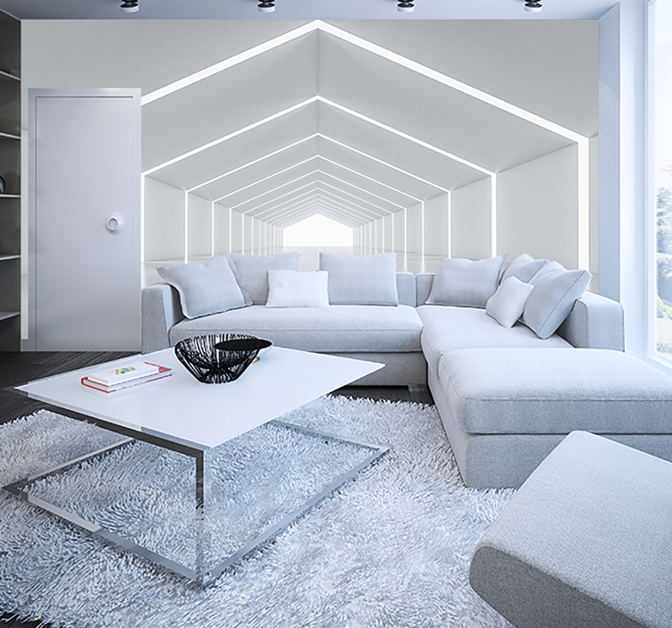 Murală alb tunel 3d - TenStickers