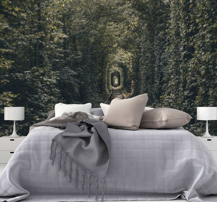 Tunel feroviar de copaci murale natură - TenStickers