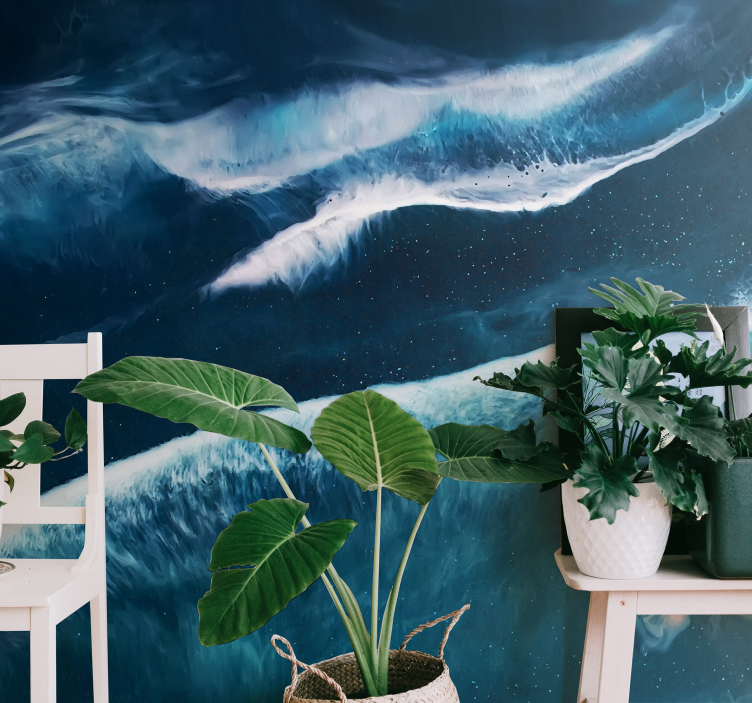 Valuri de mare în tonuri de acuarelă murală de mare - TenStickers