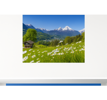 Muntele Fototapet cabană alpină vara - TenStickers