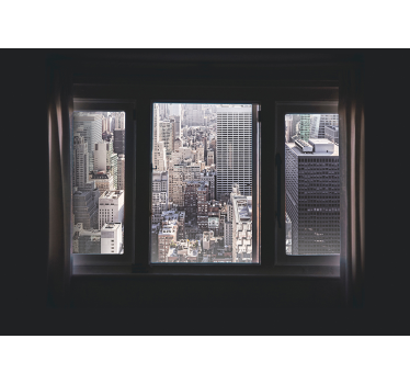 Fereastră vedere new york skyline mural - TenStickers