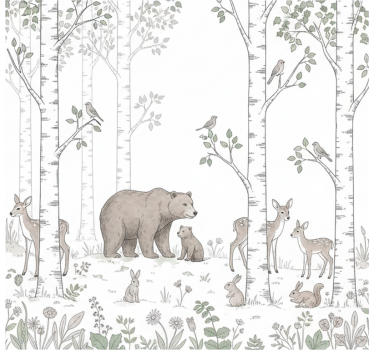 Păduri fototapet schiță jucăușă de pădure - TenStickers