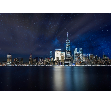 Noapte înstelată peste un mural de pe peretele new york - TenStickers