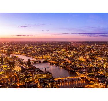 Fototapet camera de zi scena amurgului aerian din londra - TenStickers