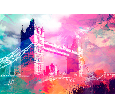 Fototapet Londra silueta pod colorată - TenStickers