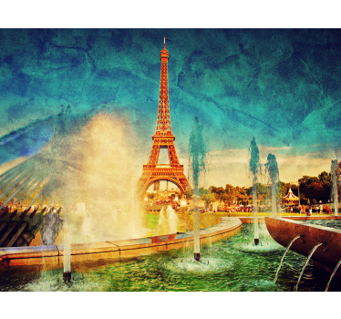 Turnul eiffel privește muralul de pe oraș - TenStickers