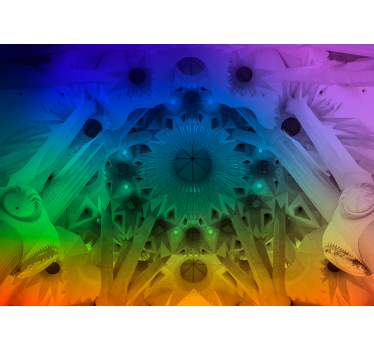 Tapet colorat sagrada familia salon foto - TenStickers