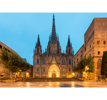 Tapet catedrala barcelona salon - TenStickers