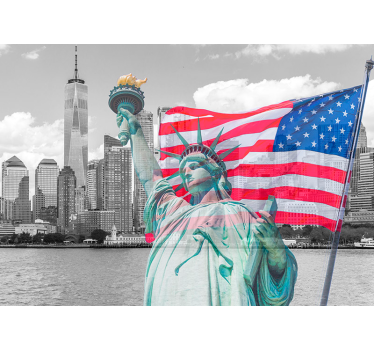 New york statuie a libertății, new york, orizont mural - TenStickers