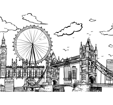 Desen de pictură murală din orașul londra - TenStickers