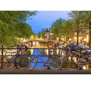 Tapet mural canal amsterdam - TenStickers
