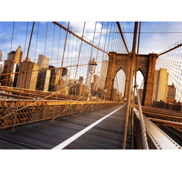 în interiorul podului brooklyn murală new york - TenStickers